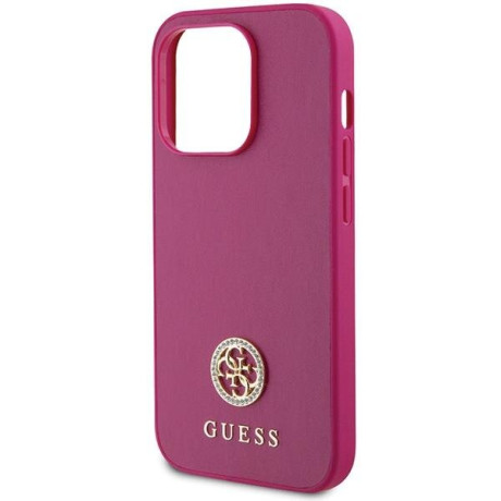 Оригинальный чехол Guess Strass Metal для iPhone 15 Pro - pink(GUHCP15LPS4DGPP)