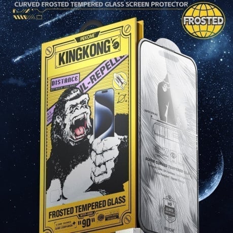 Захисне скло WK WTP-090 Space King Kong 9D Curved Frosted Tempered Glass для iPhone 16 Pro - чорне