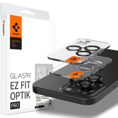 Комплект защитных стекол 2шт на камеру Spigen Optik.Tr Camera Lens для iPhone 15 Pro / 15 Pro Max