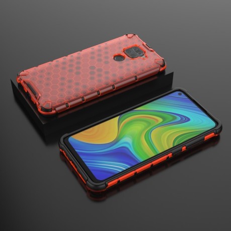 Противоударный чехол Honeycomb на Xiaomi Redmi 10X / Note 9 - красный