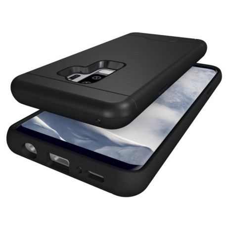 Противоударный чехол на Samsung Galaxy S9+/G965 Brushed Texture черный