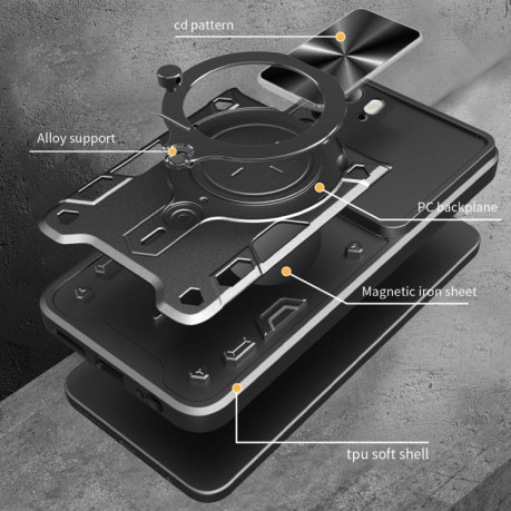 Протиударний чохол CD Texture Sliding Camshield Magnetic Holder для Realme C75 4G / 14x 5G Global - червоний