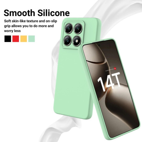 Силиконовый чехол Solid Color Liquid Silicone на Xiaomi 14T - зеленый