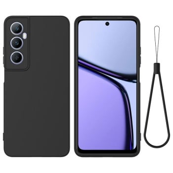 Силиконовый чехол Solid Color Liquid Silicone на Realme C65 4G - черный