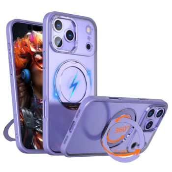 Чохол kalebol з MagSafe та підставкою 360 Metal Ring Holder на iPhone 17 Pro Max - фіолетовий