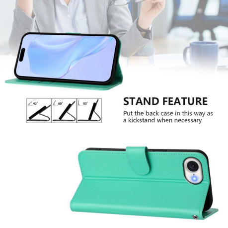 Чехол-книжка Skin Feel S-type для iPhone 16e - зеленый