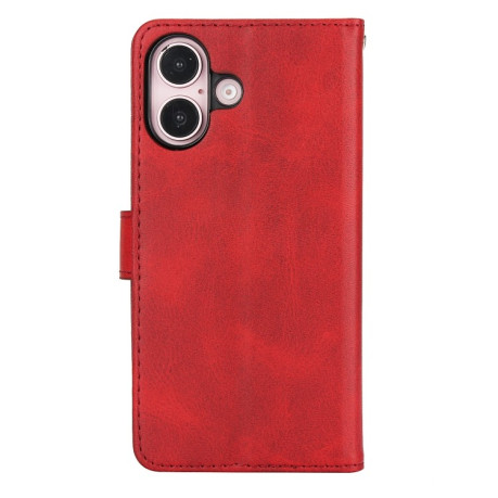 Чохол-книжка Calf Texture 2 in 1 Detachable Magnetic на iPhone 16 - червоний