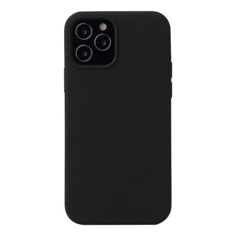 Силіконовий чохол Solid Color Liquid на iPhone 12 Pro Max - чорний