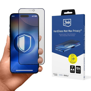 Оригінальне скло 3mk Protection HardGlass Matt Max Privacy для iPhone 18 Pro Max — напівпрозоре