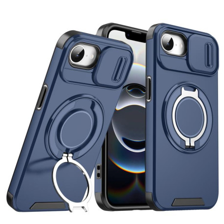 Противоударный чехол Sliding Camshield Ring Holder для  iPhone 16e - синий