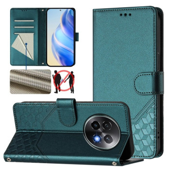 Чохол-книжка Embossing Stripe RFID для Realme 13+ 5G/13 Pro 5G/13 Pro+ - Peacock Green