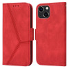 Чехол-книжка Embossing Stripe RFID для iPhone 14 Plus - красный