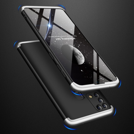 Противоударный чехол GKK Three Stage Splicing Full Coverage на Samsung Galaxy M31 - черно-серебристый
