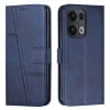 Чохол-книжка з прострочкою та фактурою Calf на OPPO Reno13 Pro 5G Global - синій