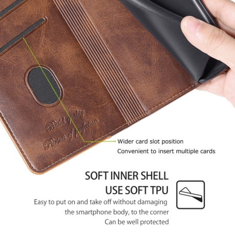 Чохол-книжка Contrast Color для OPPO Reno12 F/12 FS 5G - Dark Brown + Gold