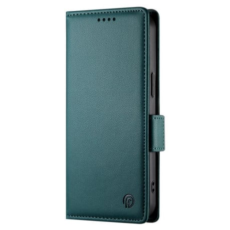 Чехол-книжка Side Buckle Magnetic Frosted Leather на Xiaomi Redmi 15 5G / 4G EU 171mm - зеленый