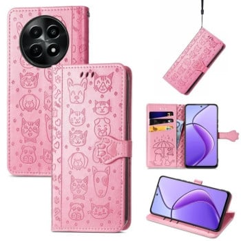 Чехол-книжка Cat and Dog для Realme 13 5G/12 5G/12X 5G - розовый