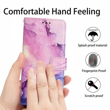 Чохол-книжка Painted Marble Pattern для Xiaomi Redmi Note 11E/Redme 10 5G - фіолетовий