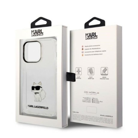 Оригінальний чохол Karl Lagerfeld Ikonik Choupette для iPhone 14 Pro Max - transparent