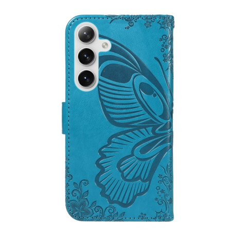 Чохол-книжка Swallowtail Butterfly Embossed Leather  для Samsung Galaxy S25+ / S24+ 5G - синій