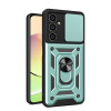 Противоударный чехол Sliding Camshield для Samsung Galaxy S23 FE 5G - зеленый