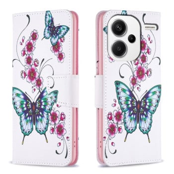 Чехол-книжка Colored Drawing Pattern для Xiaomi Redmi Note 13 Pro+ 5G - Butterfly