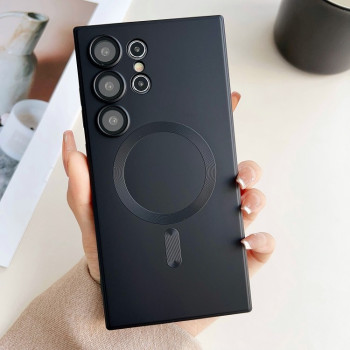 Чохол Metallic Paint Magsafe Liquid TPU  для Samsung Galaxy S25 Ultra 5G - чорний