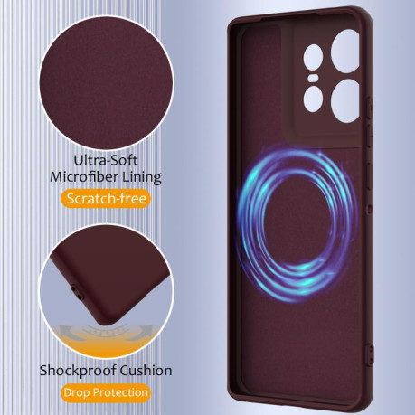 Силиконовый чехол Shockproof Silicone Magsafe для Motorola Edge 50 Pro - коричневый