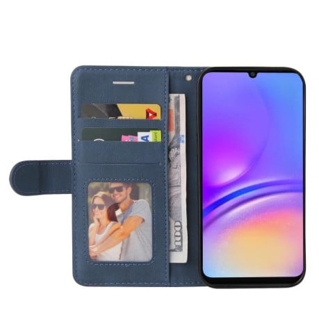 Чохол-книжка Dual-color Splicing Flip Leather на Samsung Galaxy A07 5G - синій