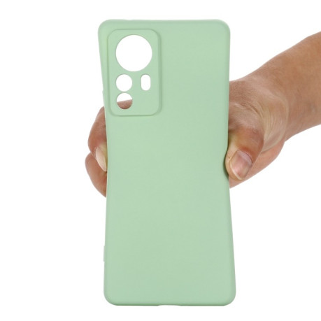 Силиконовый чехол Solid Color Liquid Silicone на Xiaomi 12 Pro - зеленый