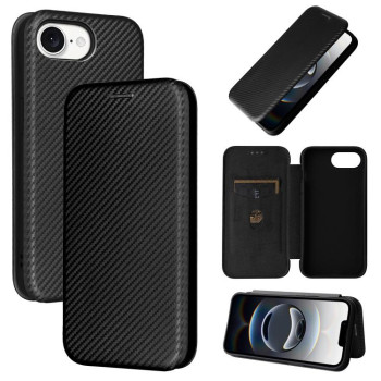 Чехол-книжка Carbon Fiber Texture на iPhone 16e - черный