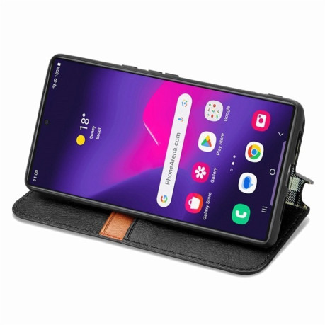 Чехол-книжка Cubic Grid для Samsung Galaxy S25 Ultra 5G - черный