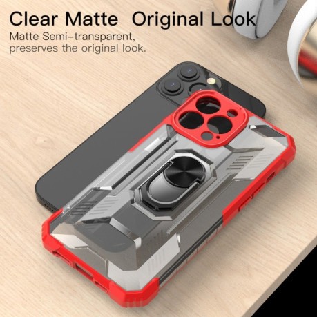 Противоударный чехол Clear Matte with Holder для iPhone 13 Pro Max - красный