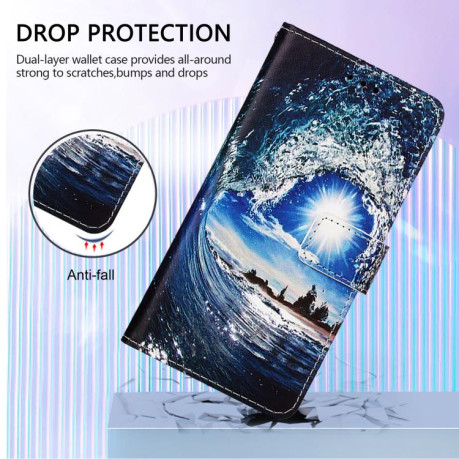 Чехол-книжка Colored Drawing Pattern Plain Weave Leather для Xiaomi Redmi Note 14 Pro 4G - разноцветный