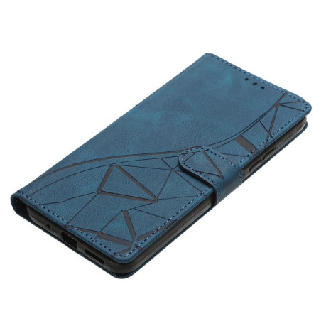 Чехол-книжка Triangles Embossed Leather для Motorola Edge 60 - синий