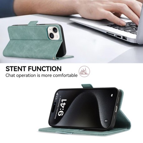 Чехол-книжка ABEEL Color Block Magnetic RFID Leather на Google Pixel 9a - зеленый