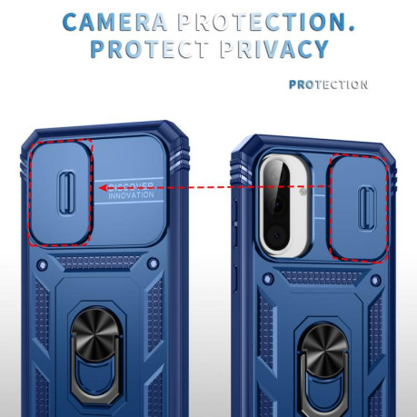 Противоударный чехол Sliding Camshield для Samsung Galaxy A56 5G - синий
