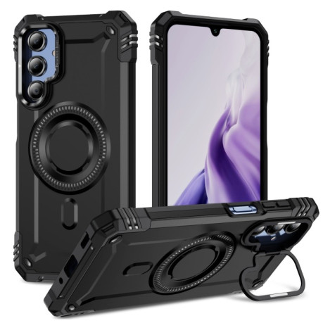 Противоударный чехол MagSafe Lens Holder PC Hybrid TPU для Samsung Galaxy A16 5G - черный