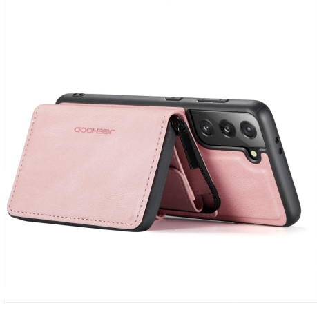Противоударный чехол JEEHOOD Magnetic Zipper для Samsung Galaxy S22 Plus 5G - розовый