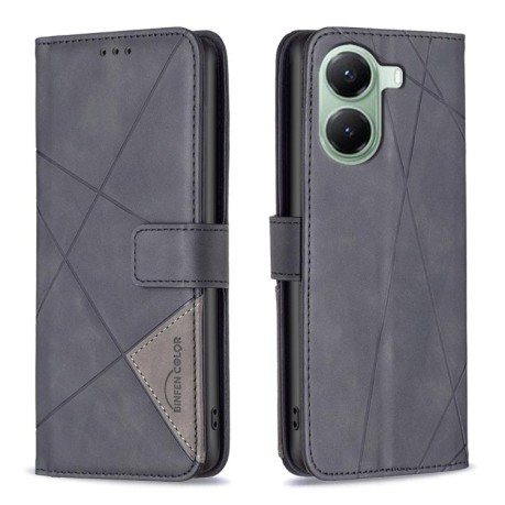 Чехол-книжка Rhombus Texture для Xiaomi Poco X7 Pro - черный