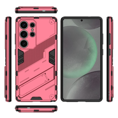 Противоударный чехол Punk Armor для Samsung Galaxy S25 Ultra 5G - светло-красный