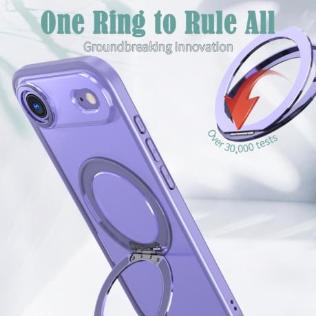 Чехол kalebol с MagSafe и подставкой 360 Metal Ring Holder на iPhone Air  - фиолетовый