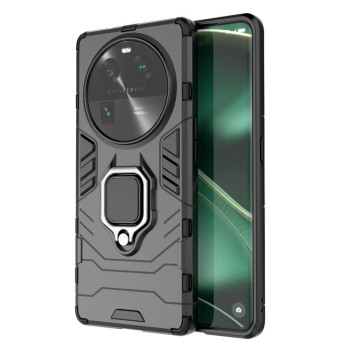 Противоударный чехол Magnetic Ring с подставкой на OPPO Find X6 - черный