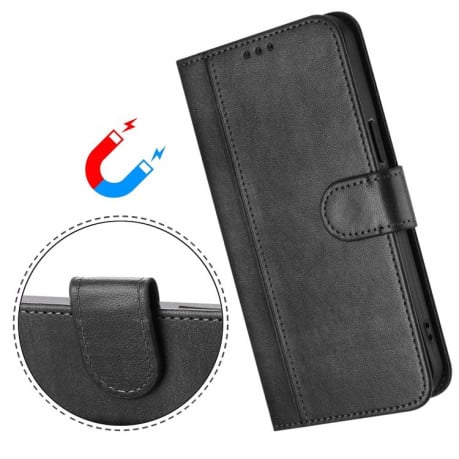 Чохол-книжка Line Splicing еко-шкіра Ретро на Xiaomi Redmi Note 15 4G / 5G /Poco M8 164mm — чорний