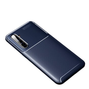Ударозащитный чехол HMC Carbon Fiber Texture на Realme X50 Pro - синий