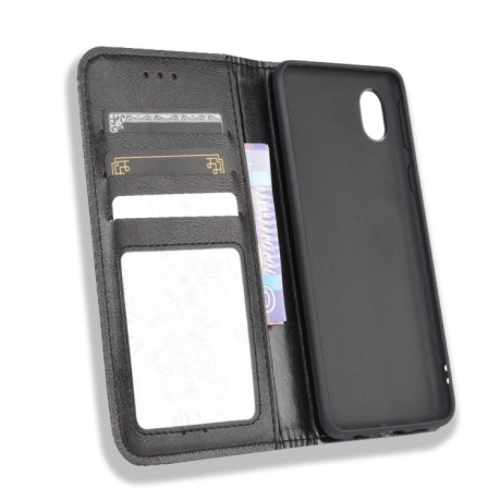 Чехол-книжка Magnetic Buckle Retro Texture на Samsung Galaxy A01 Core / M01 Core - черный