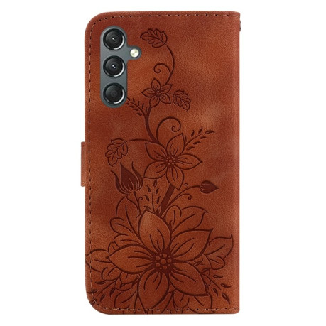 Чохол-книжка Lily Embossed Leather для Samsung Galaxy A25 5G - коричневий