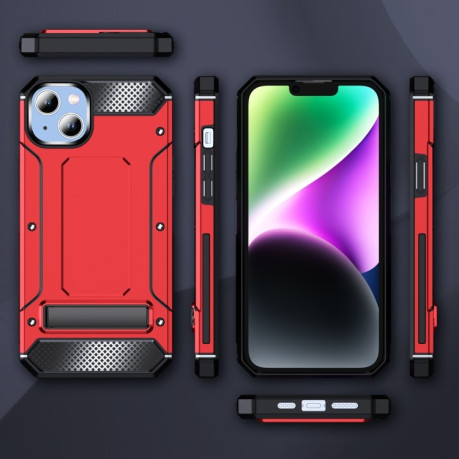 Противоударный чехол Matte Holder для iPhone 15 Plus - красный