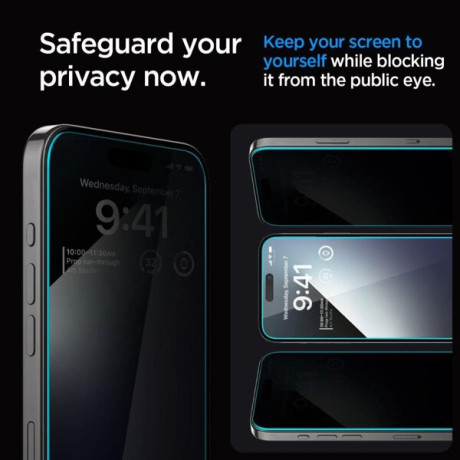 Комплект захисного скла Spigen Glas.Tr &quot;EZ Fit&quot; для iPhone 15 Pro Privacy