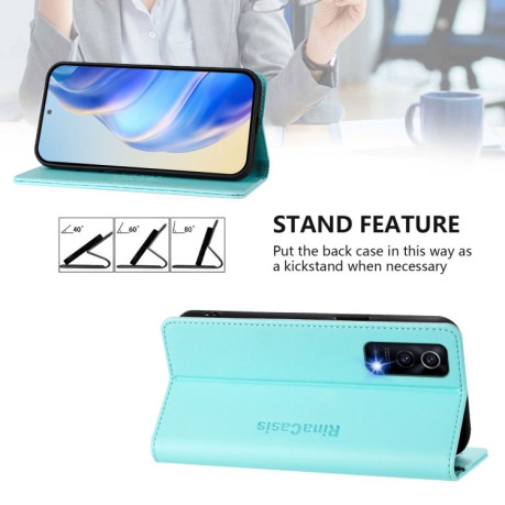 Чохол-книжка RC01 Dual-Folded Magnetic Suction RFID Leather на Vivo Y72 5G/iQOO Z3/Y52 5G - зелений